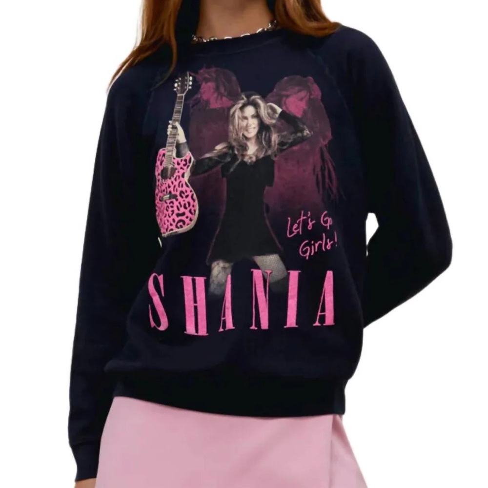 Daydreamer Shania Twain Leopard Guitar Sweatshirt size M NWT